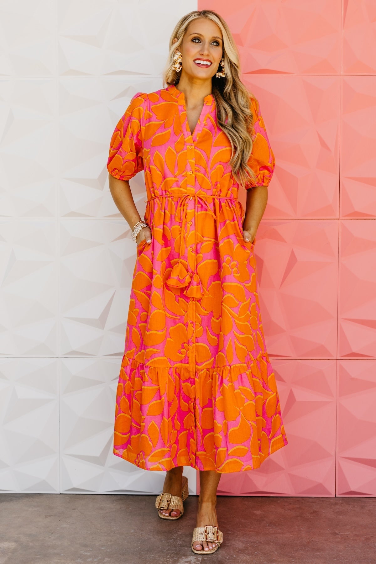 The Troy Floral Button Down Midi Dress