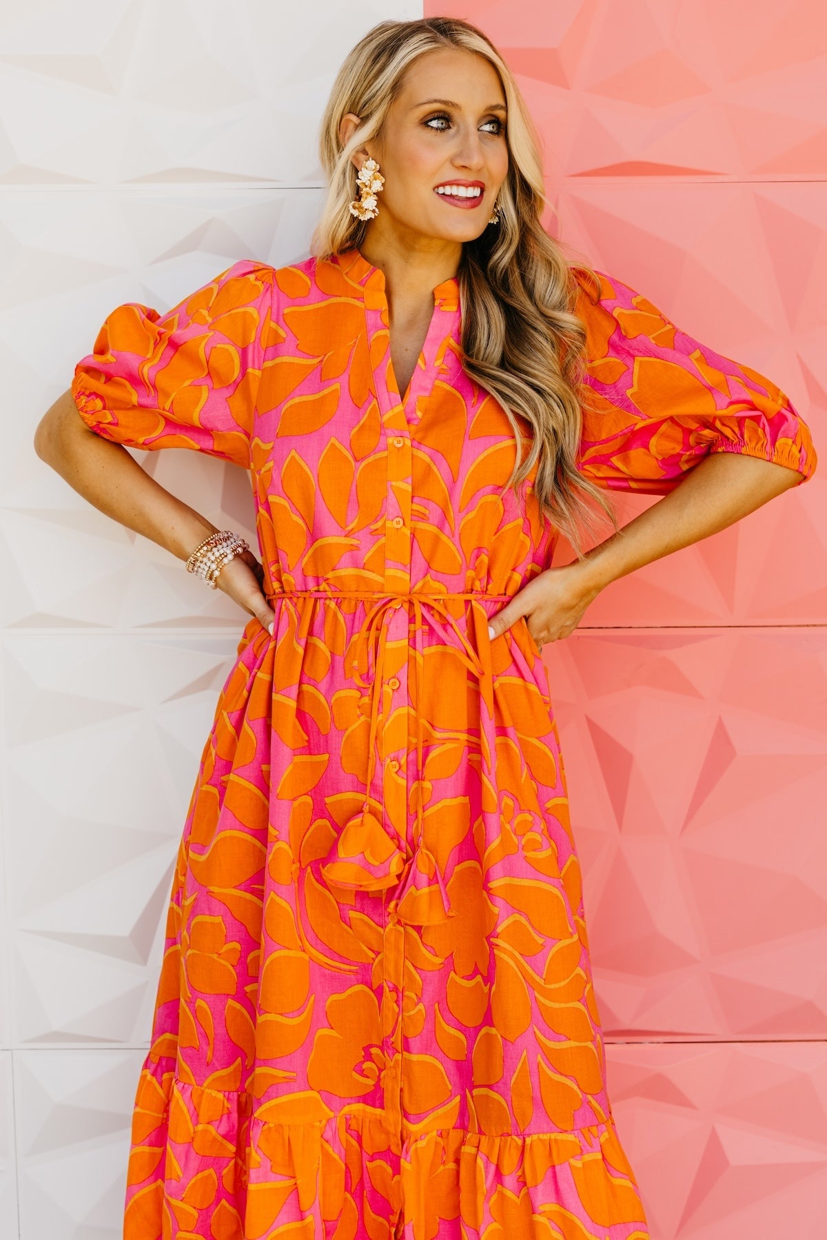 The Troy Floral Button Down Midi Dress