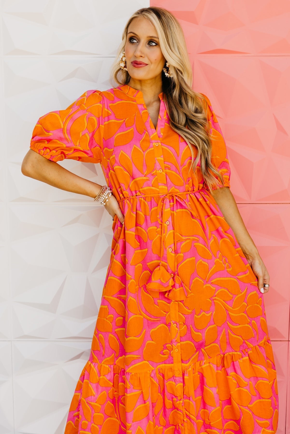 The Troy Floral Button Down Midi Dress