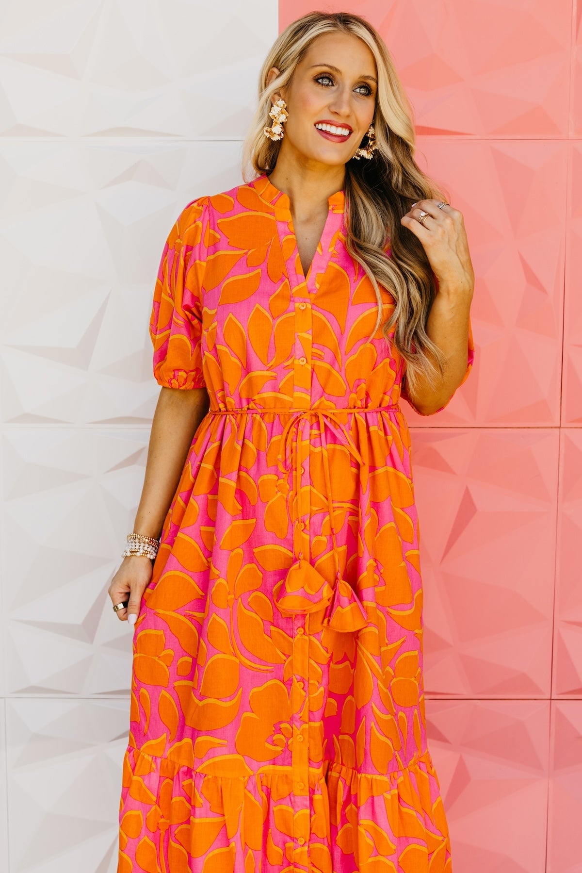 The Troy Floral Button Down Midi Dress