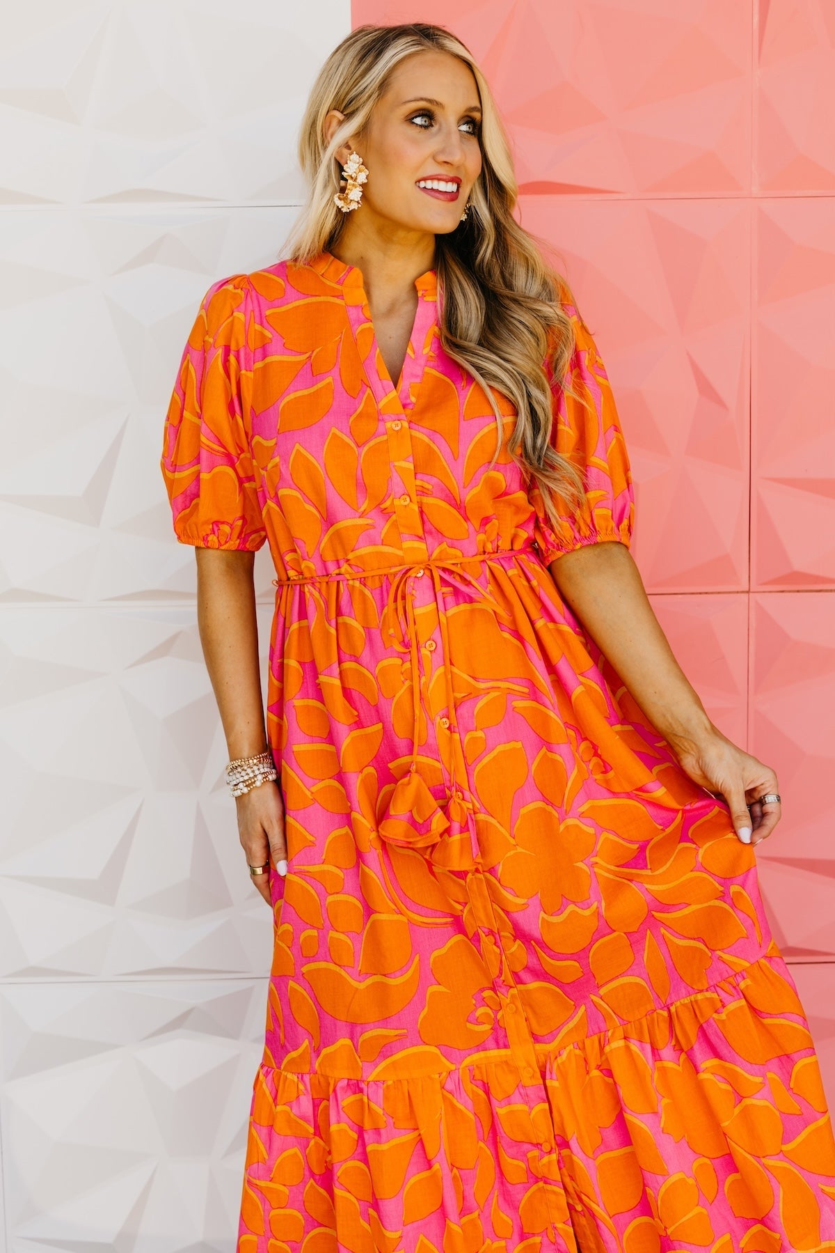 The Troy Floral Button Down Midi Dress