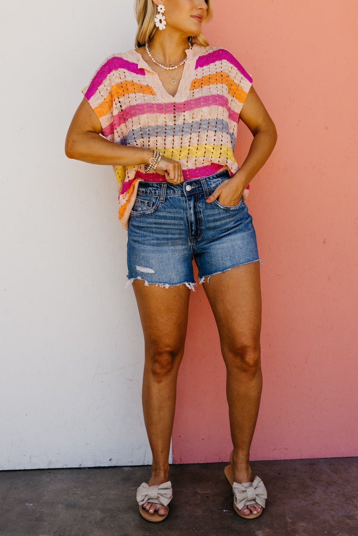 Vervet Denim | The Rebecca Raw Distressed Hem A-Line Shorts
