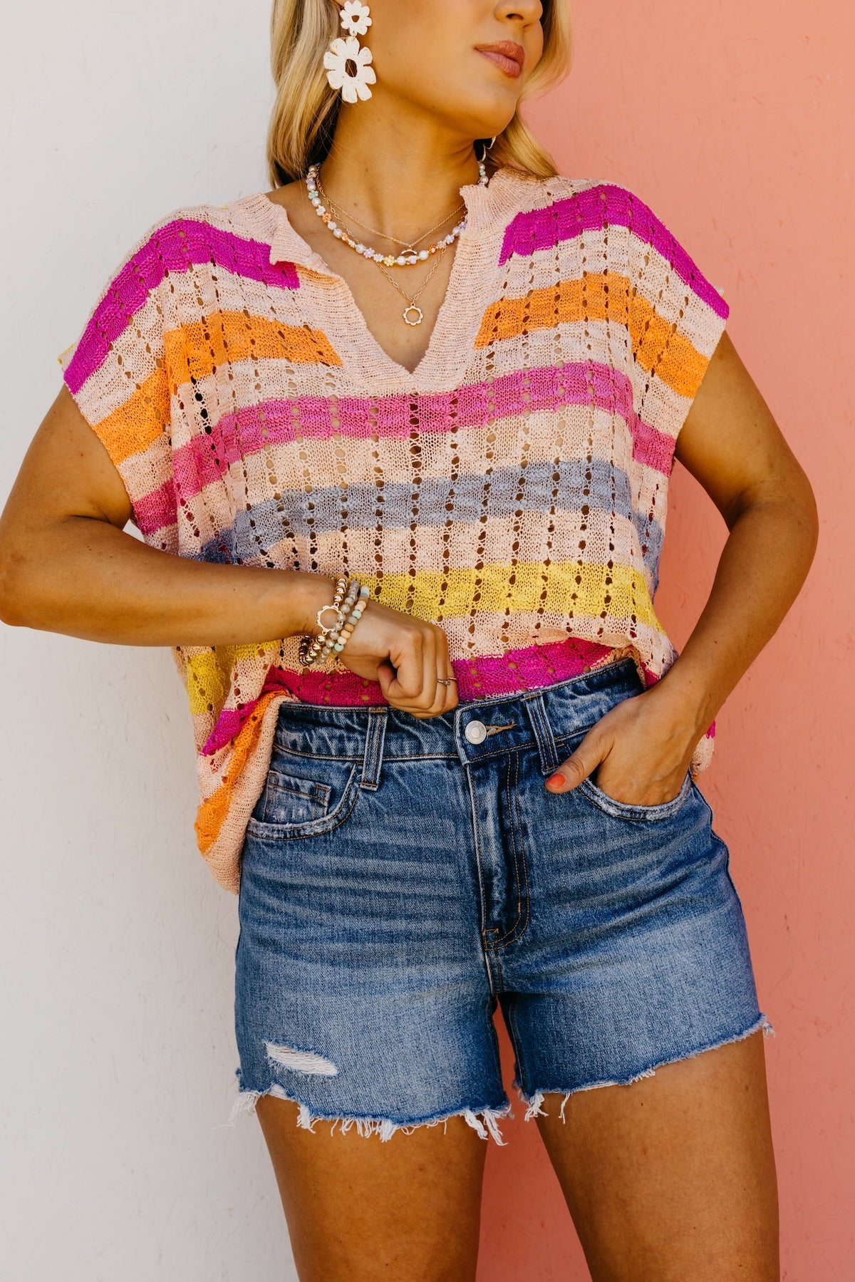 Vervet Denim | The Rebecca Raw Distressed Hem A-Line Shorts