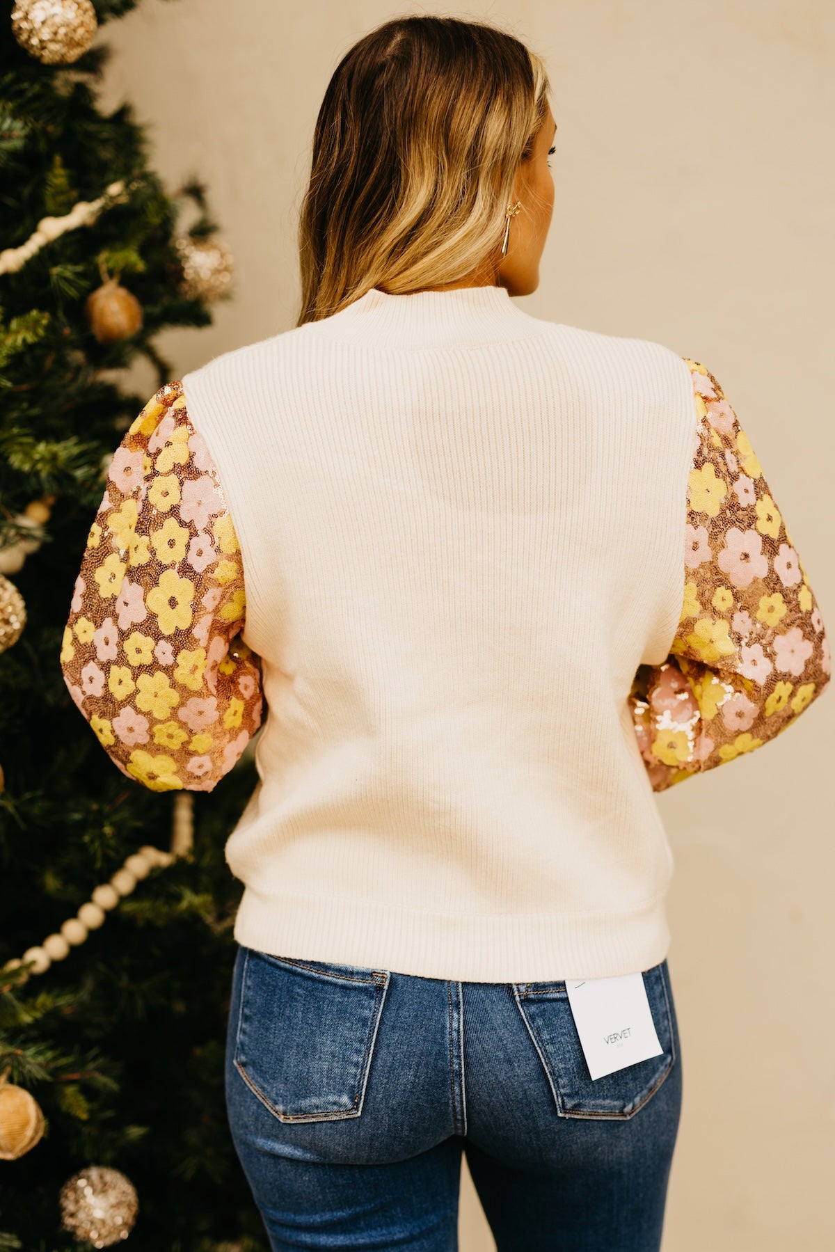The Jeremiah Floral Sequin Sleeve Sweater