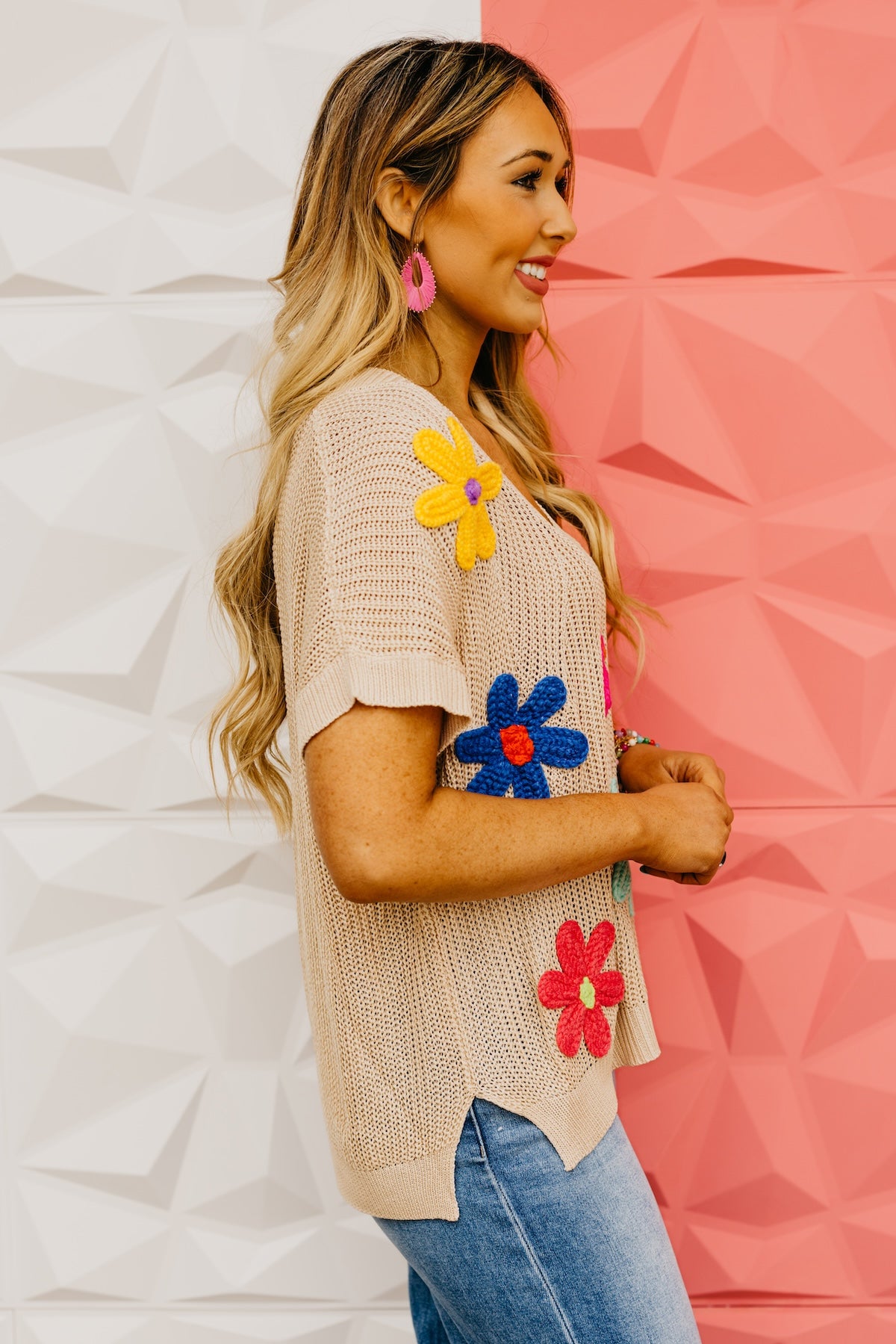The Emery Floral Crochet Sweater Top