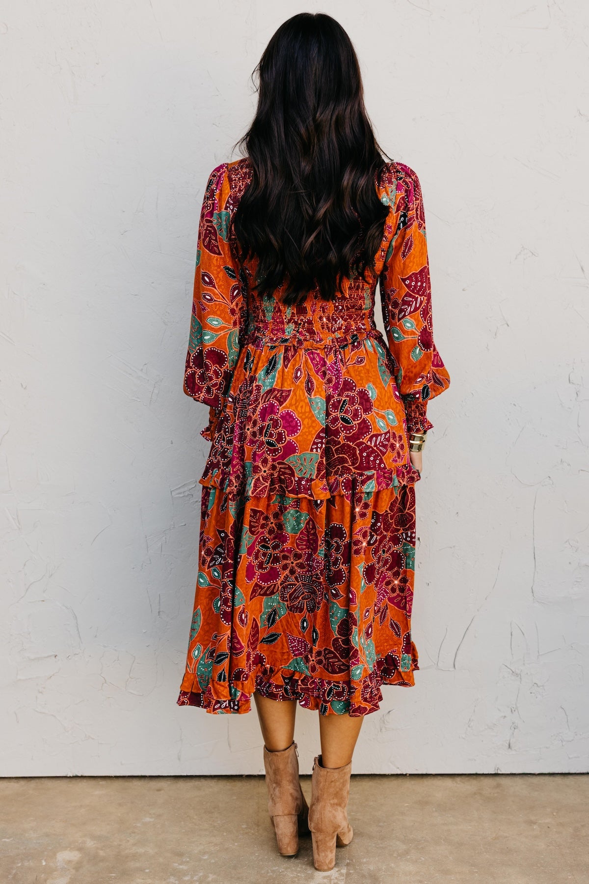 The Marven Floral Smocked Midi Dress