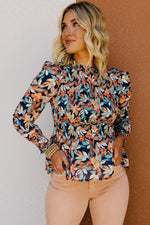 The Darren Floral Smocked Sheer Top