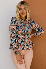 The Darren Floral Smocked Sheer Top
