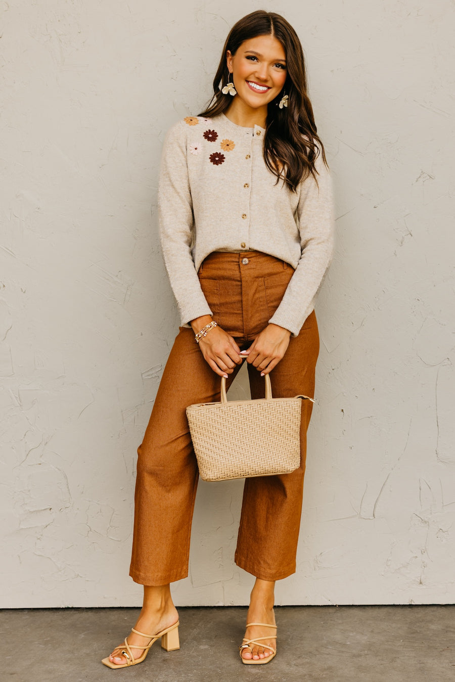 The Finnley Floral Embroidered Button Up Sweater