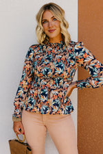 The Darren Floral Smocked Sheer Top