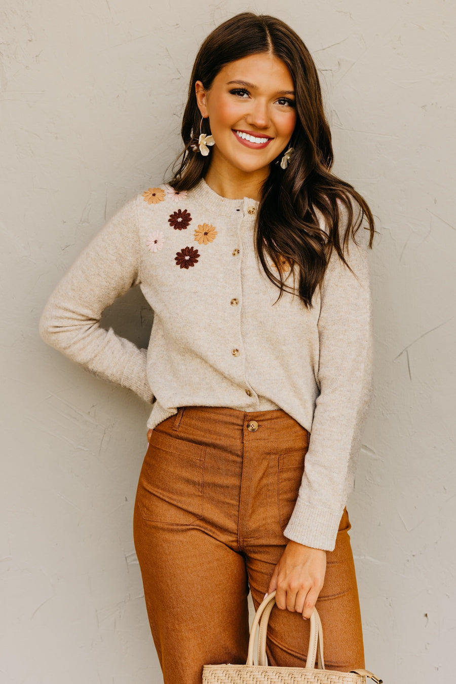 The Finnley Floral Embroidered Button Up Sweater