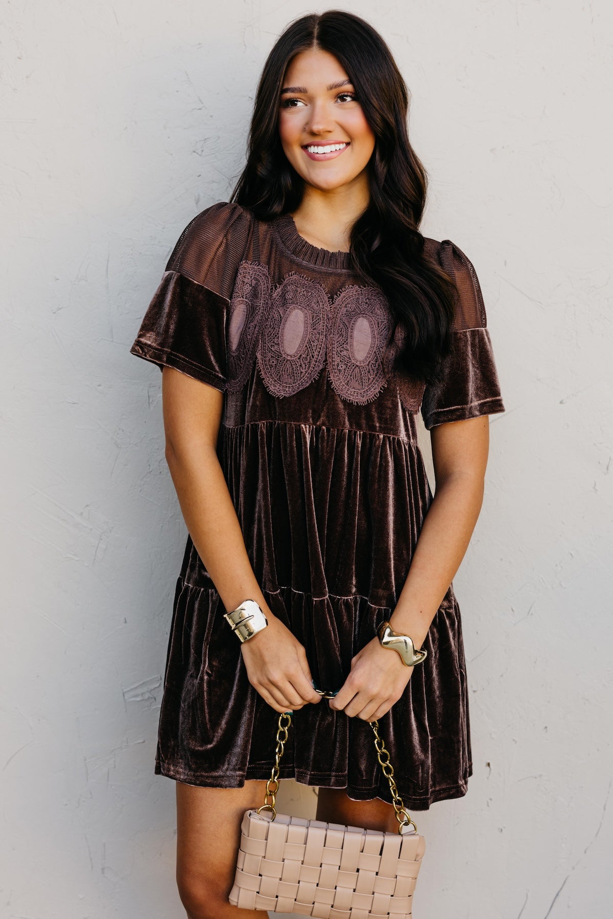 The Raine Contrast Sheer Mesh Dress