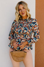 The Darren Floral Smocked Sheer Top