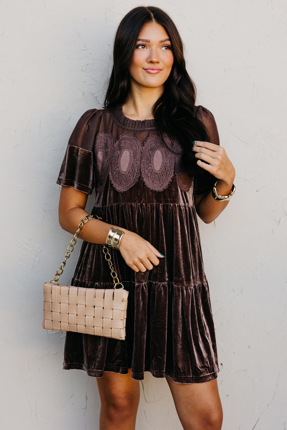The Raine Contrast Sheer Mesh Dress