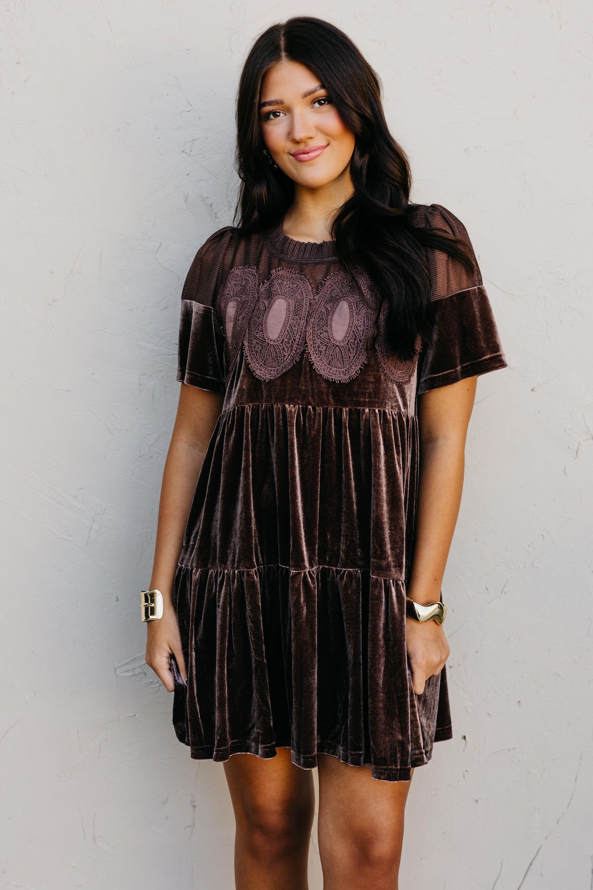 The Raine Contrast Sheer Mesh Dress