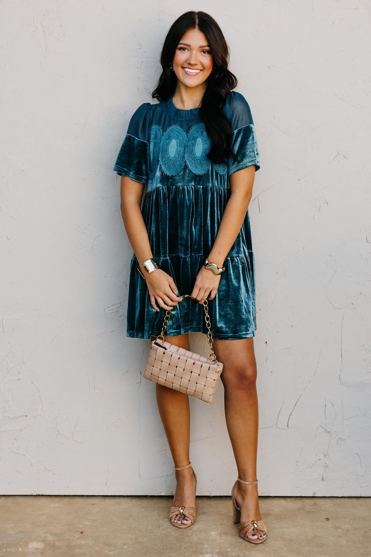The Raine Contrast Sheer Mesh Dress
