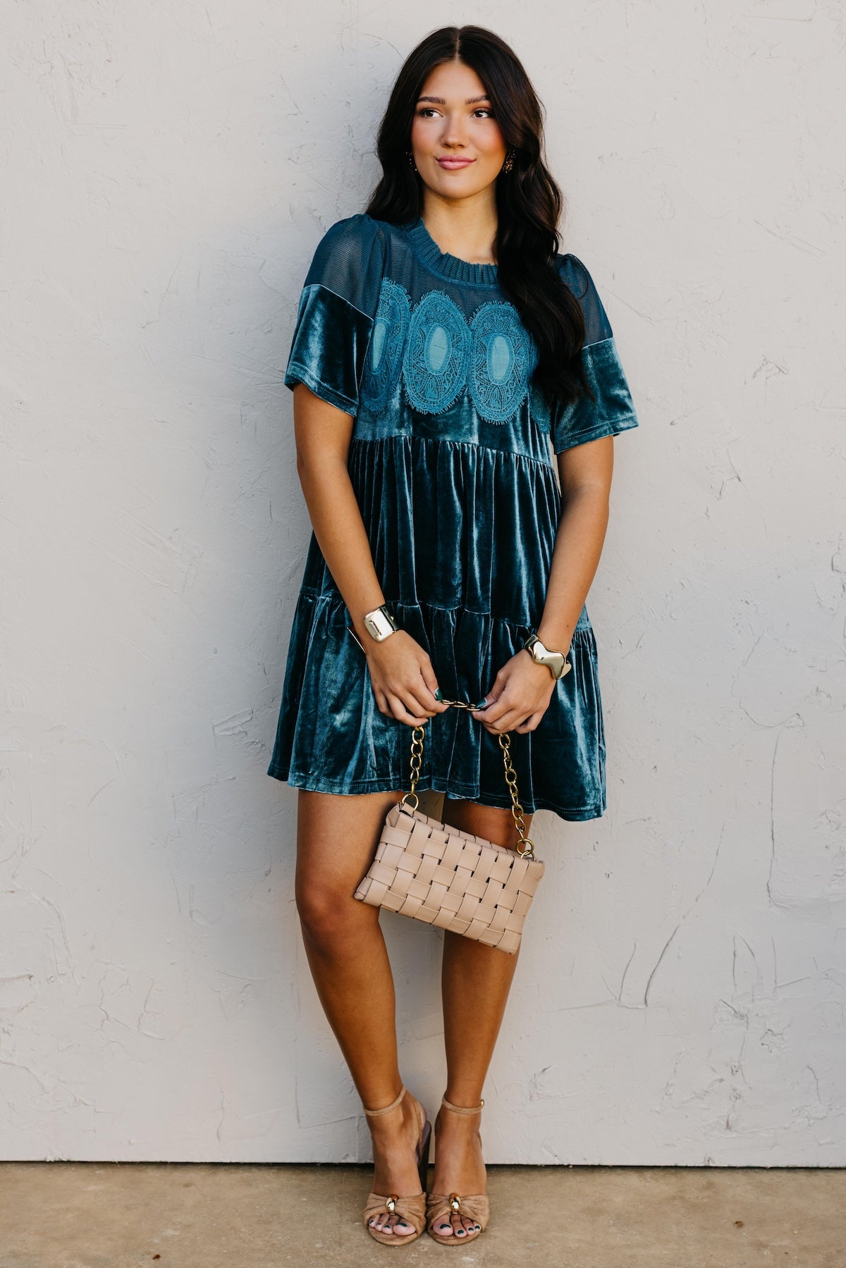 The Raine Contrast Sheer Mesh Dress
