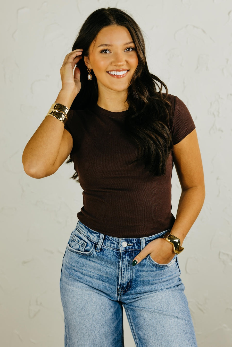 The Essential Short Sleeve Mini Ribbed Tee