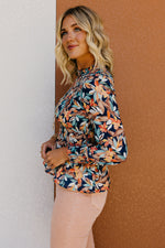 The Darren Floral Smocked Sheer Top