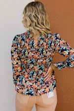 The Darren Floral Smocked Sheer Top