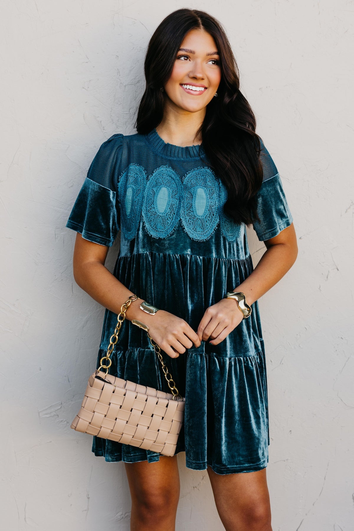 The Raine Contrast Sheer Mesh Dress