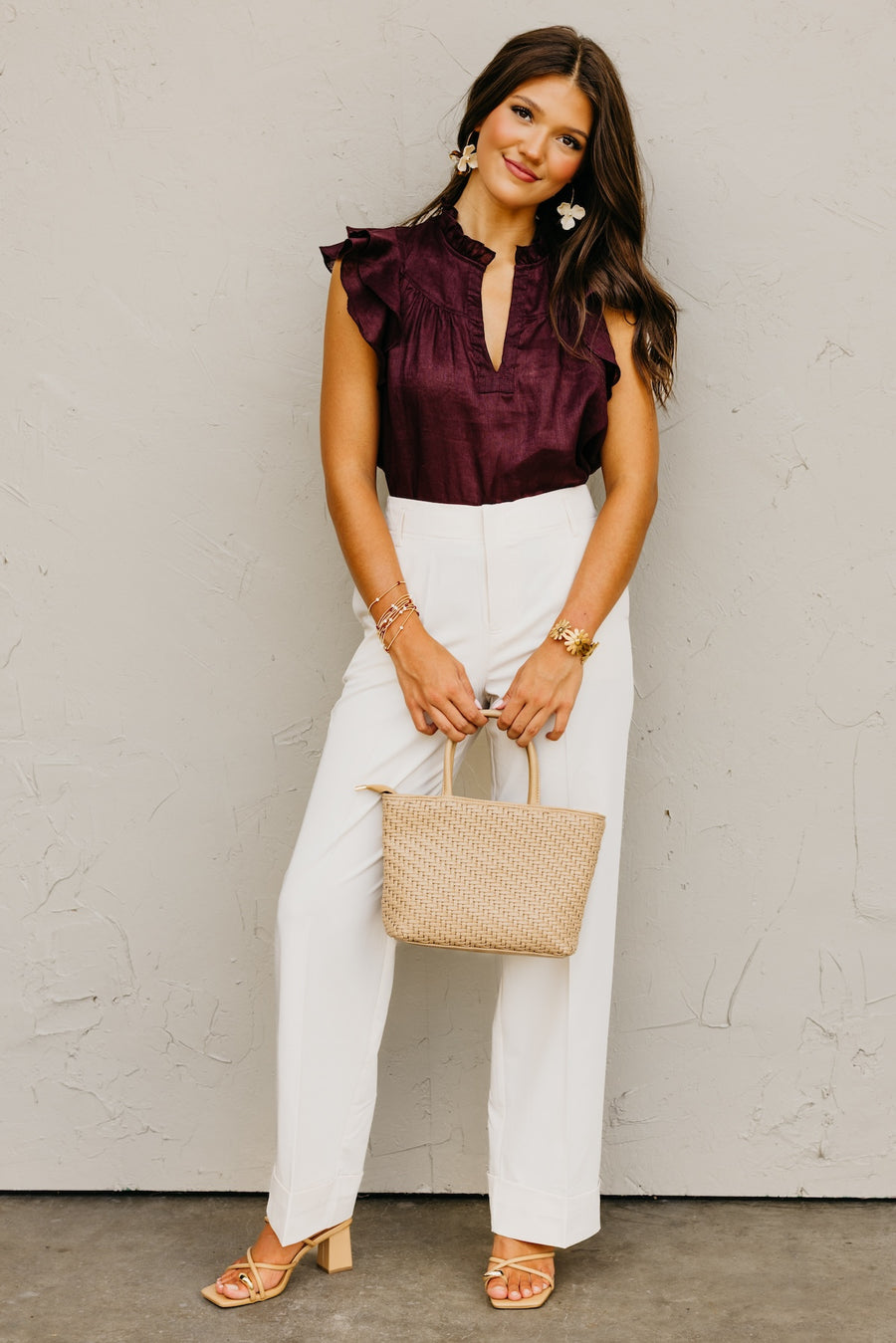 The Averie Flutter Sleeve Top