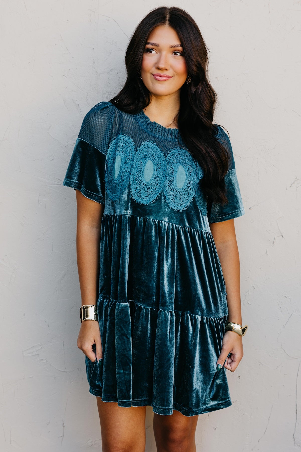 The Raine Contrast Sheer Mesh Dress