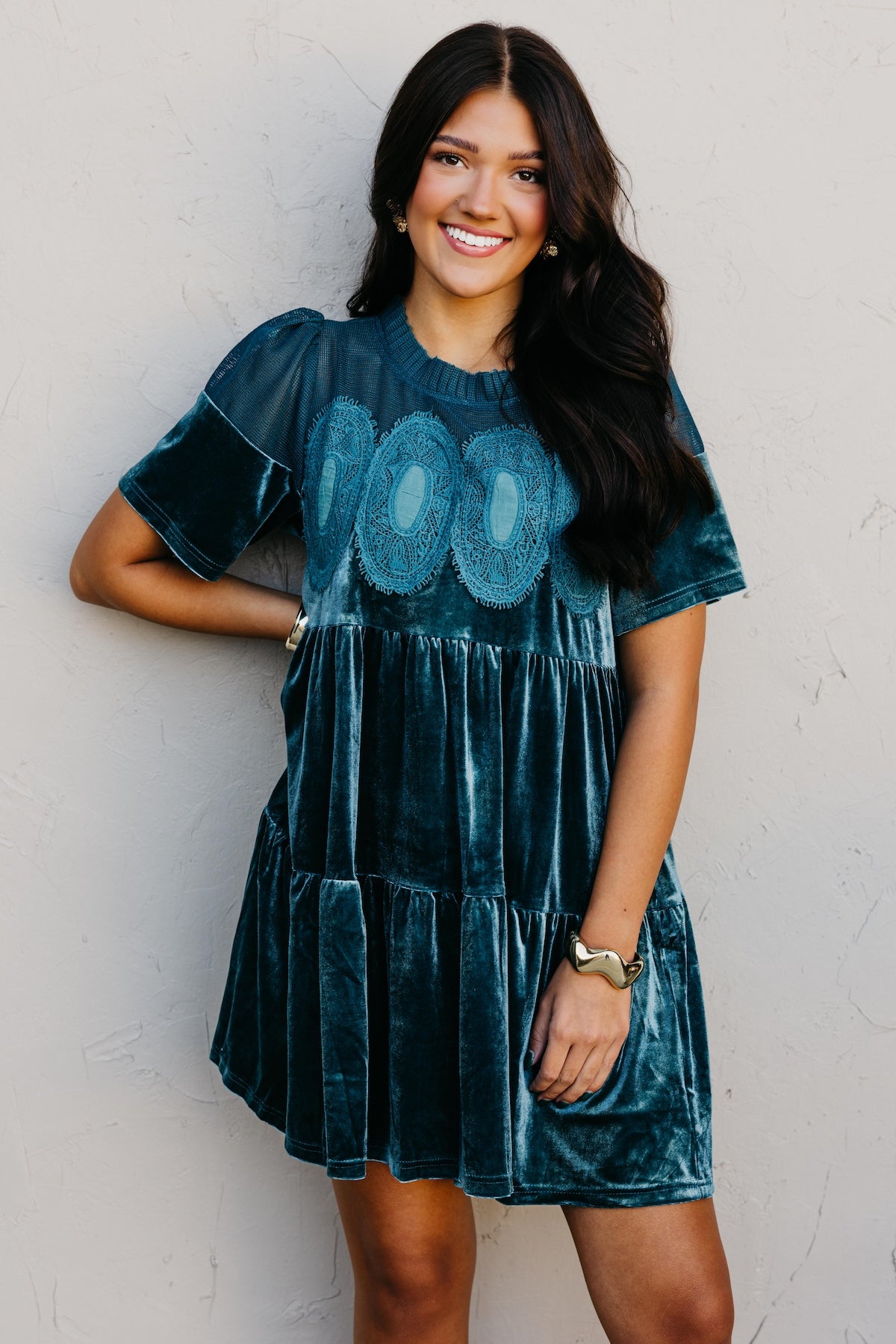 The Raine Contrast Sheer Mesh Dress