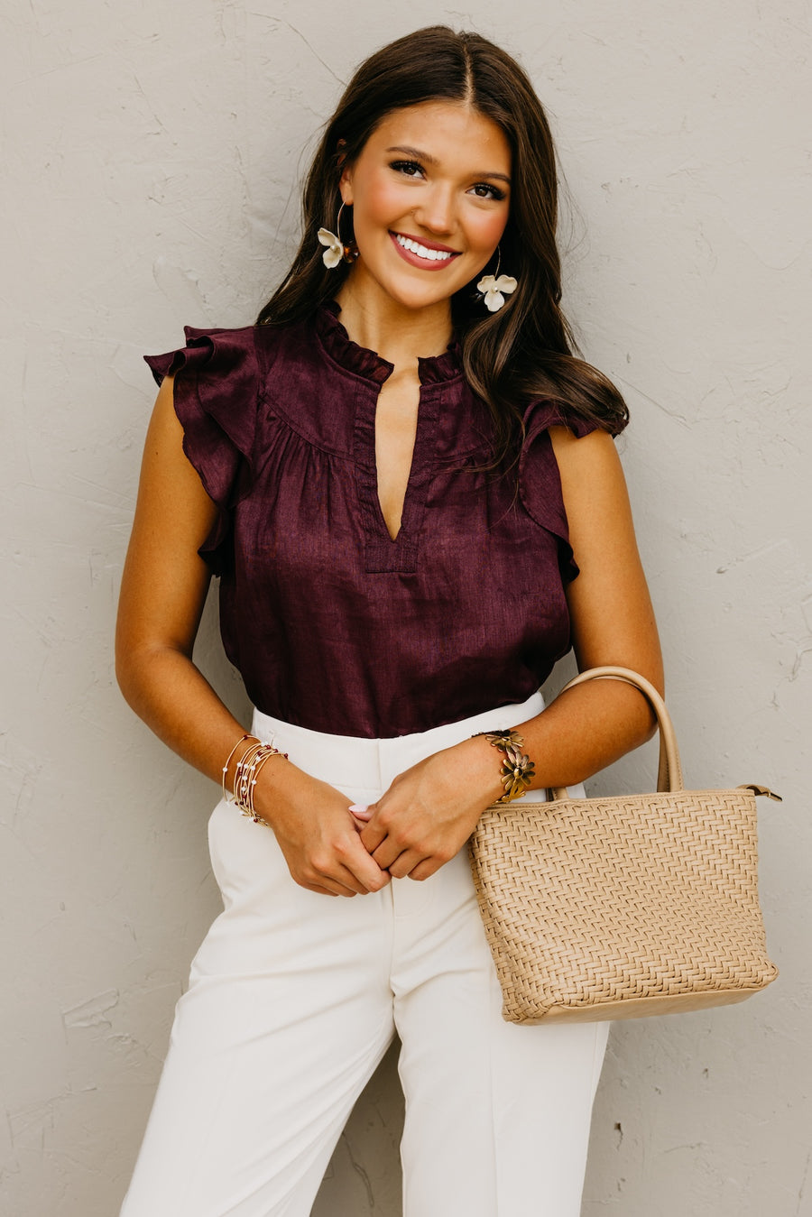 The Averie Flutter Sleeve Top
