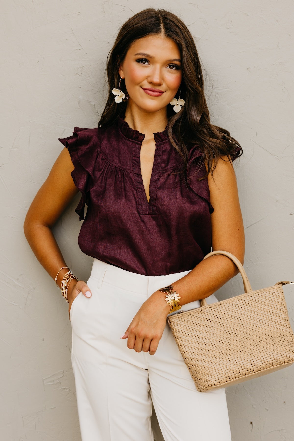 The Averie Flutter Sleeve Top
