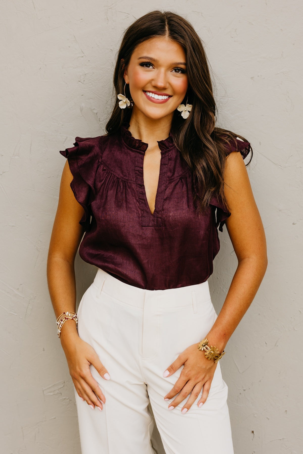 The Averie Flutter Sleeve Top
