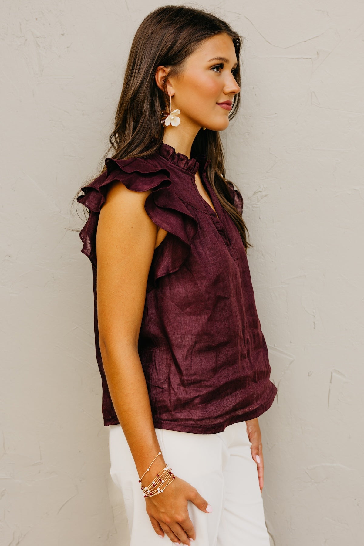 The Averie Flutter Sleeve Top