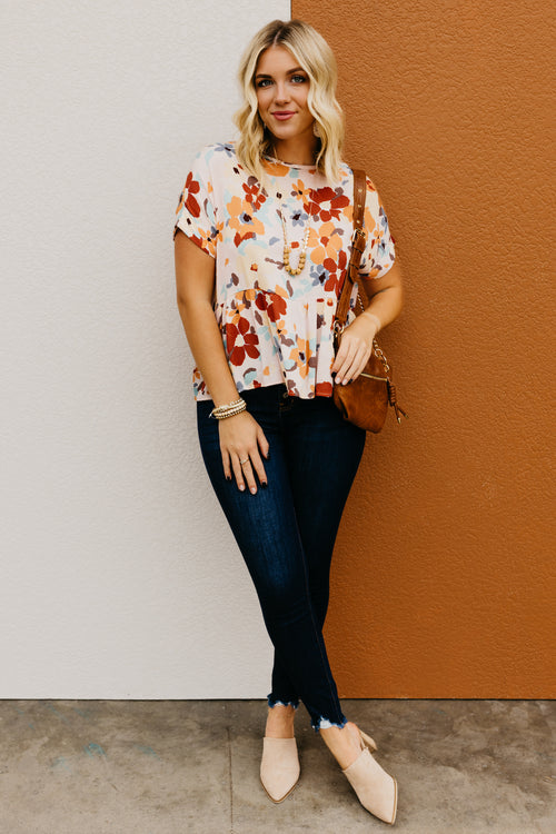 The Molly Crepon Floral Peplum Top
