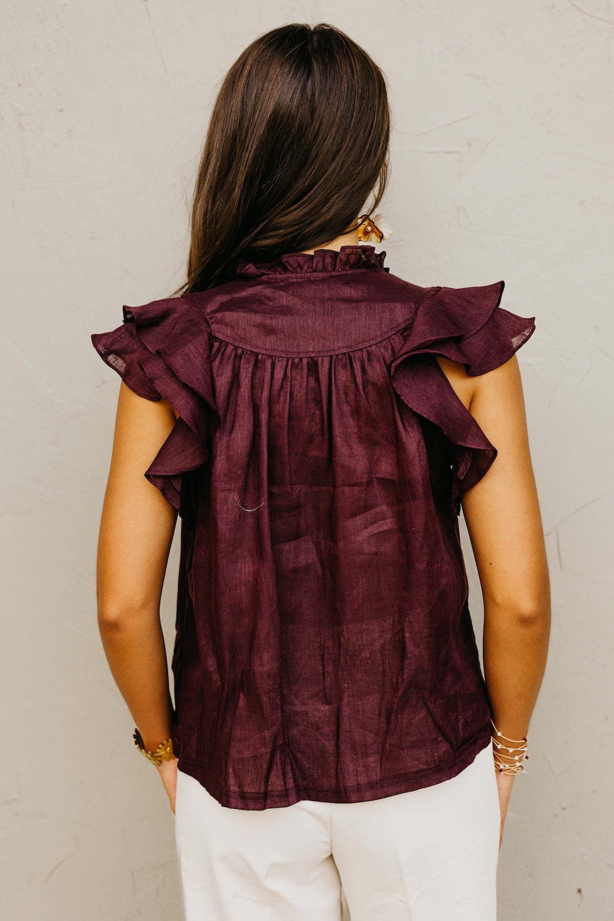 The Averie Flutter Sleeve Top