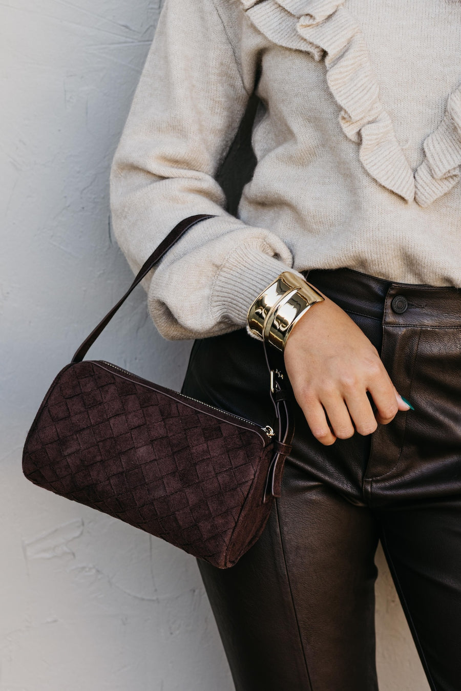 The Trina Woven Design Zipper HandBag