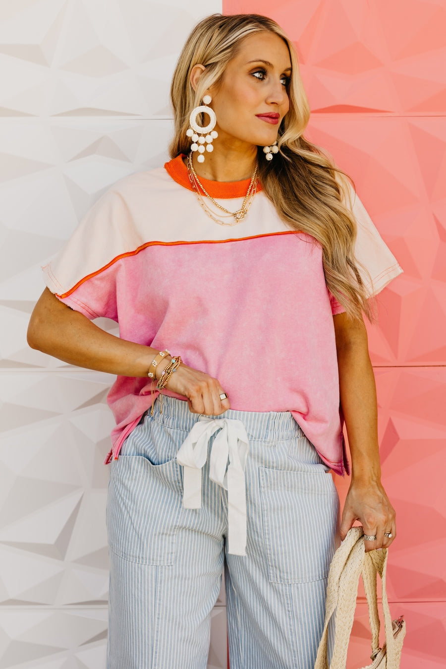 The Joaquin Color Block Pullover Top