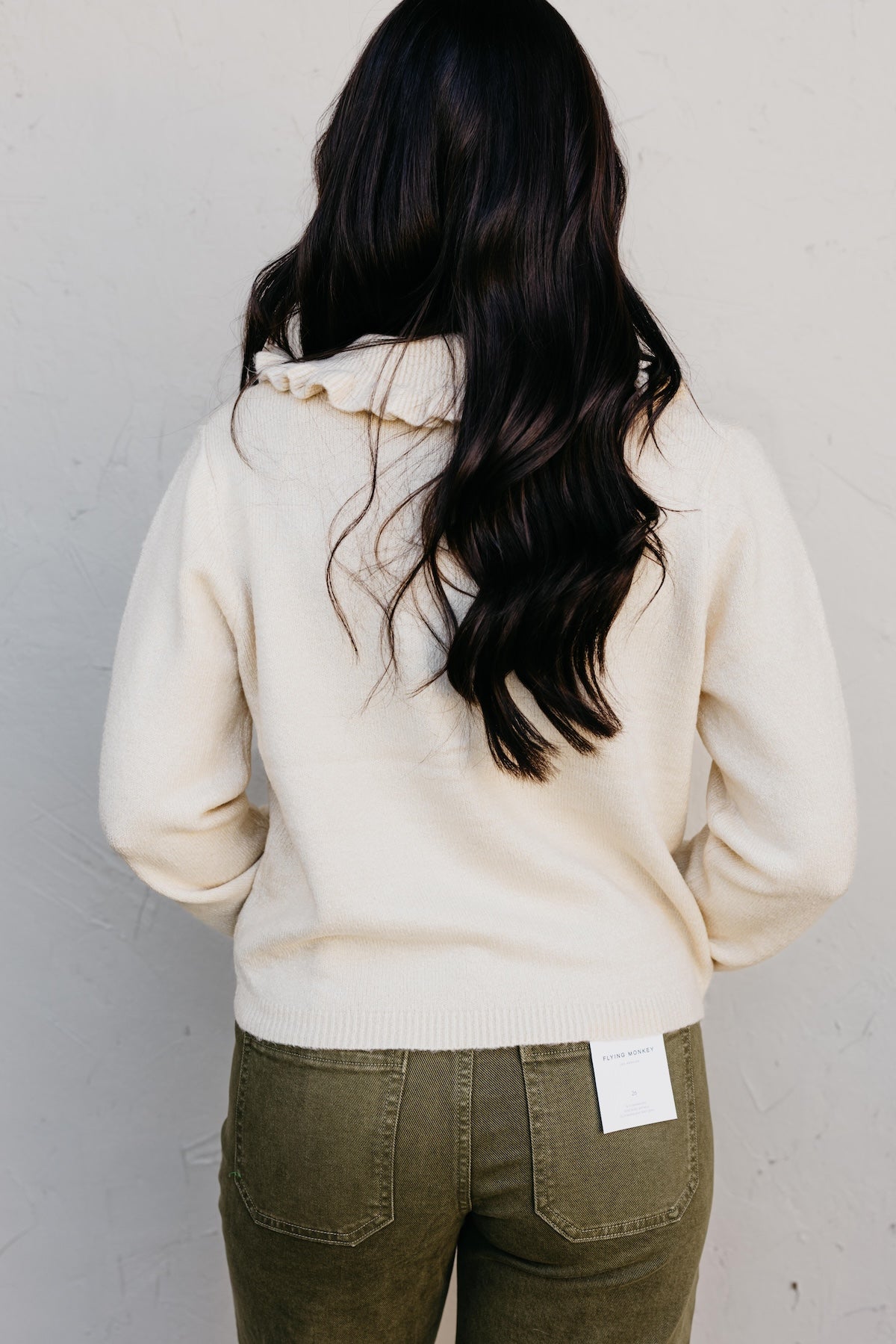 The Darla Ruffle Collar Sweater Cardigan