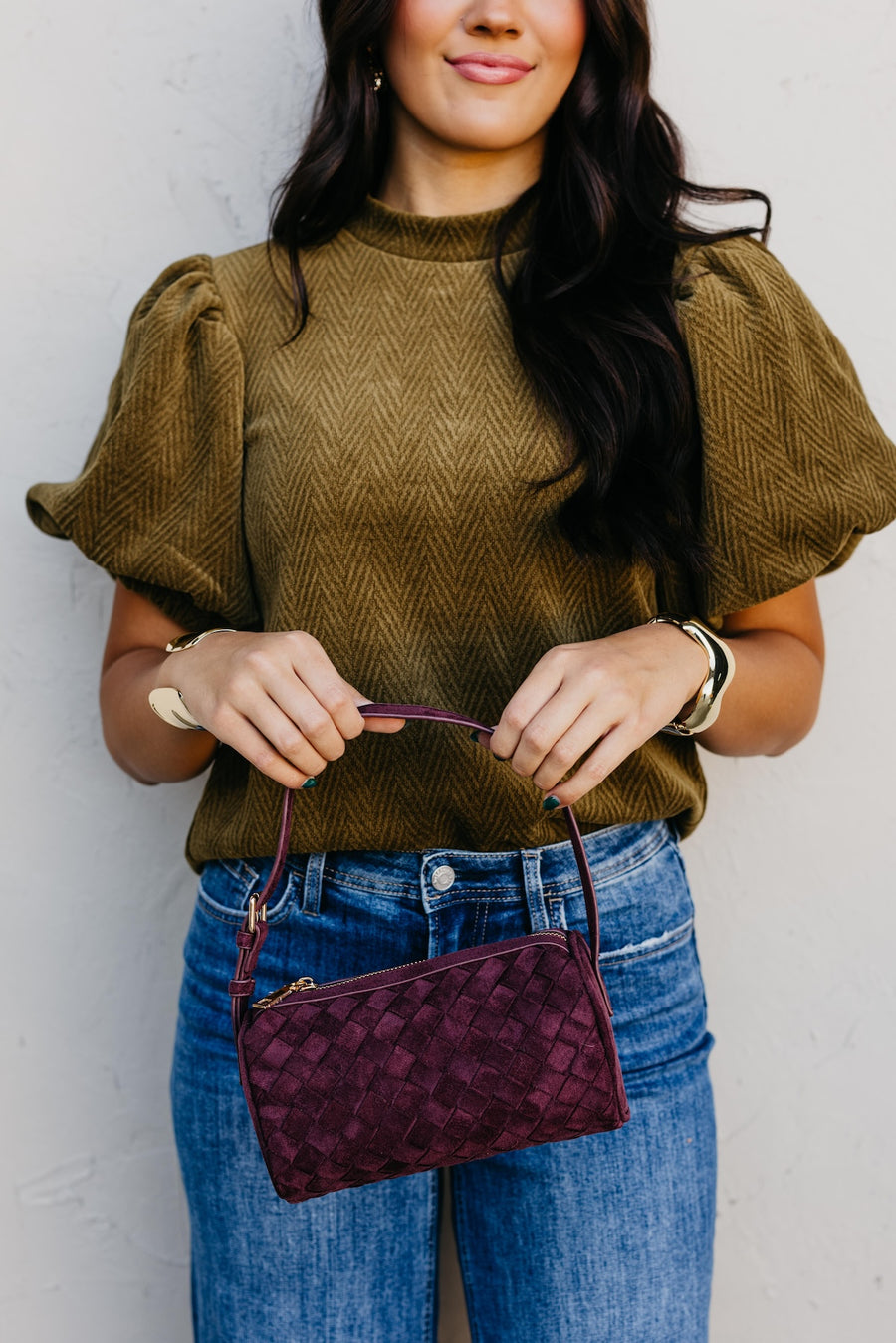 The Trina Woven Design Zipper HandBag