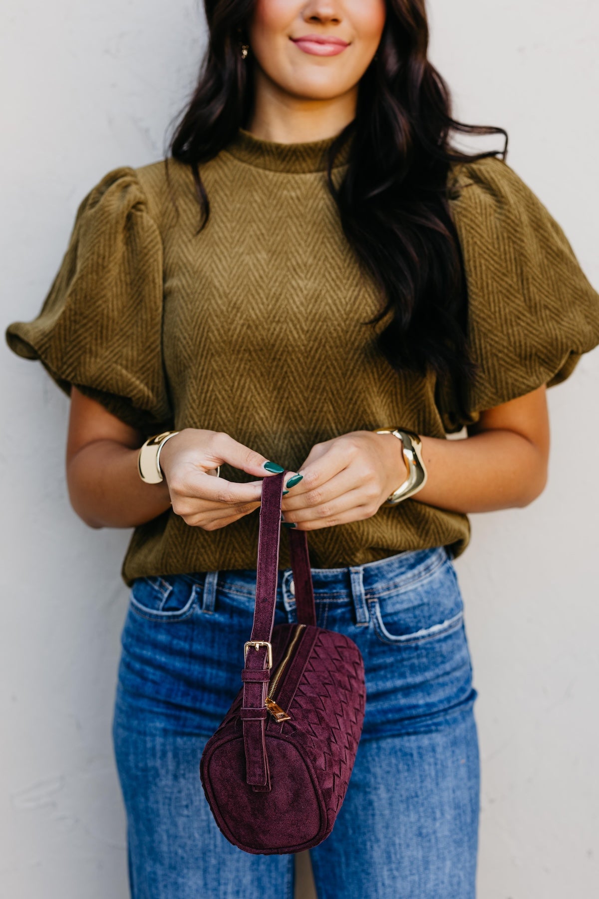 The Trina Woven Design Zipper HandBag