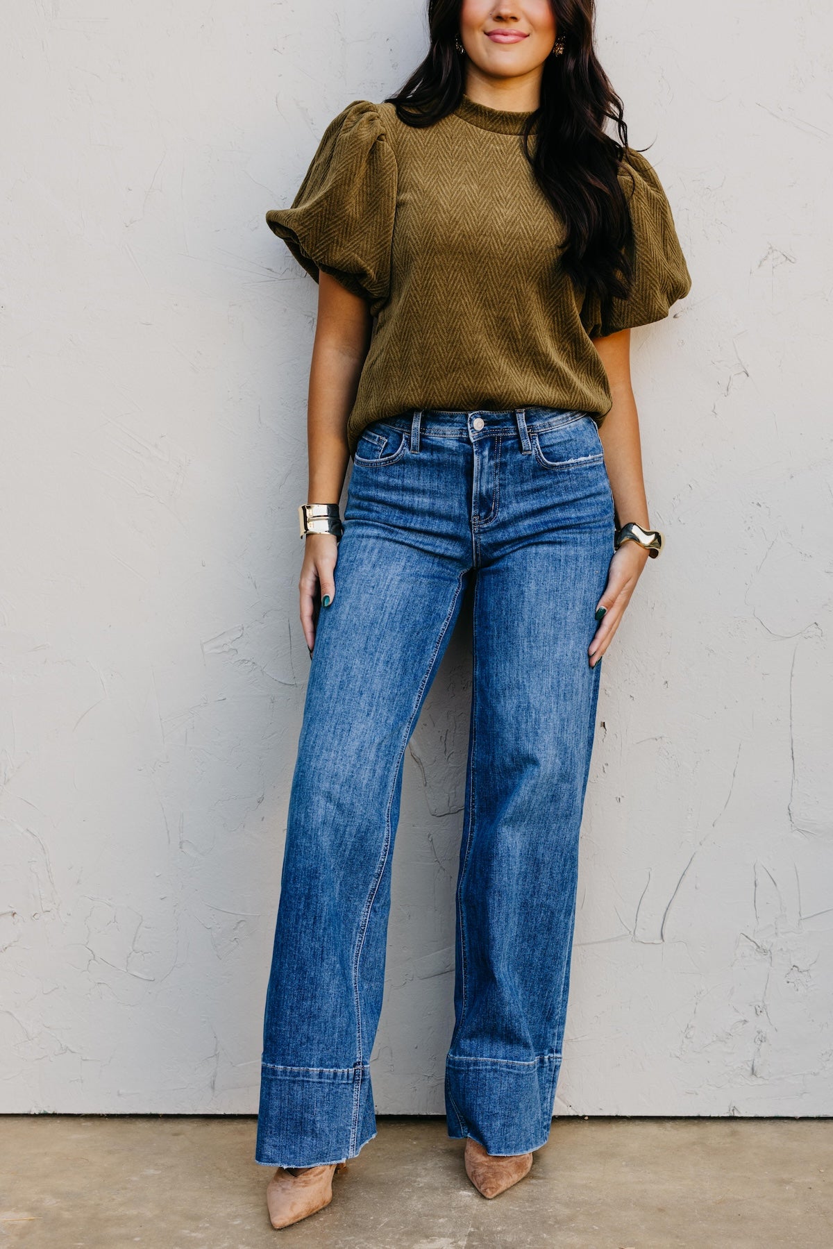 Bridge by Gly by Vervet Denim | High Rise A-Line Wide Leg Denim