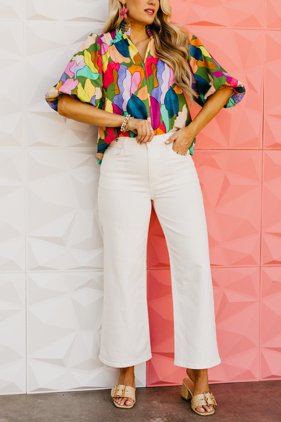 Kan Can Denim | Cream Cropped Wide Leg Denim