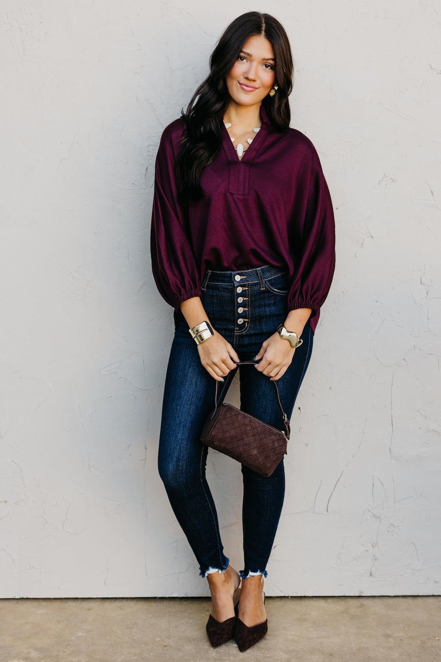 The Christie Solid Dolman Knit Top