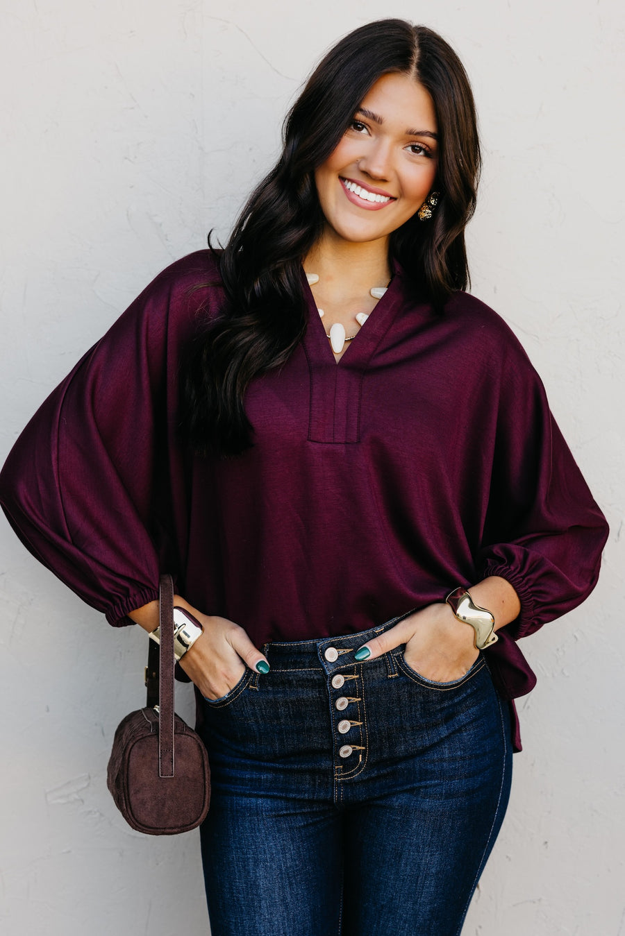 The Christie Solid Dolman Knit Top