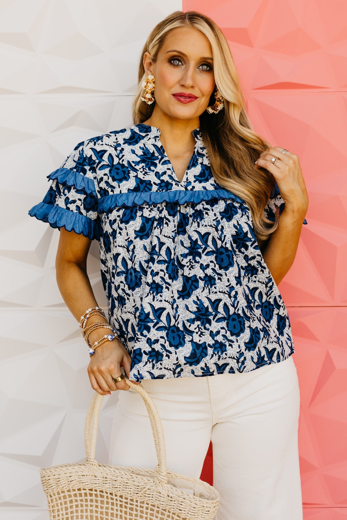 The Kayson Flutter Sleeve Floral Top