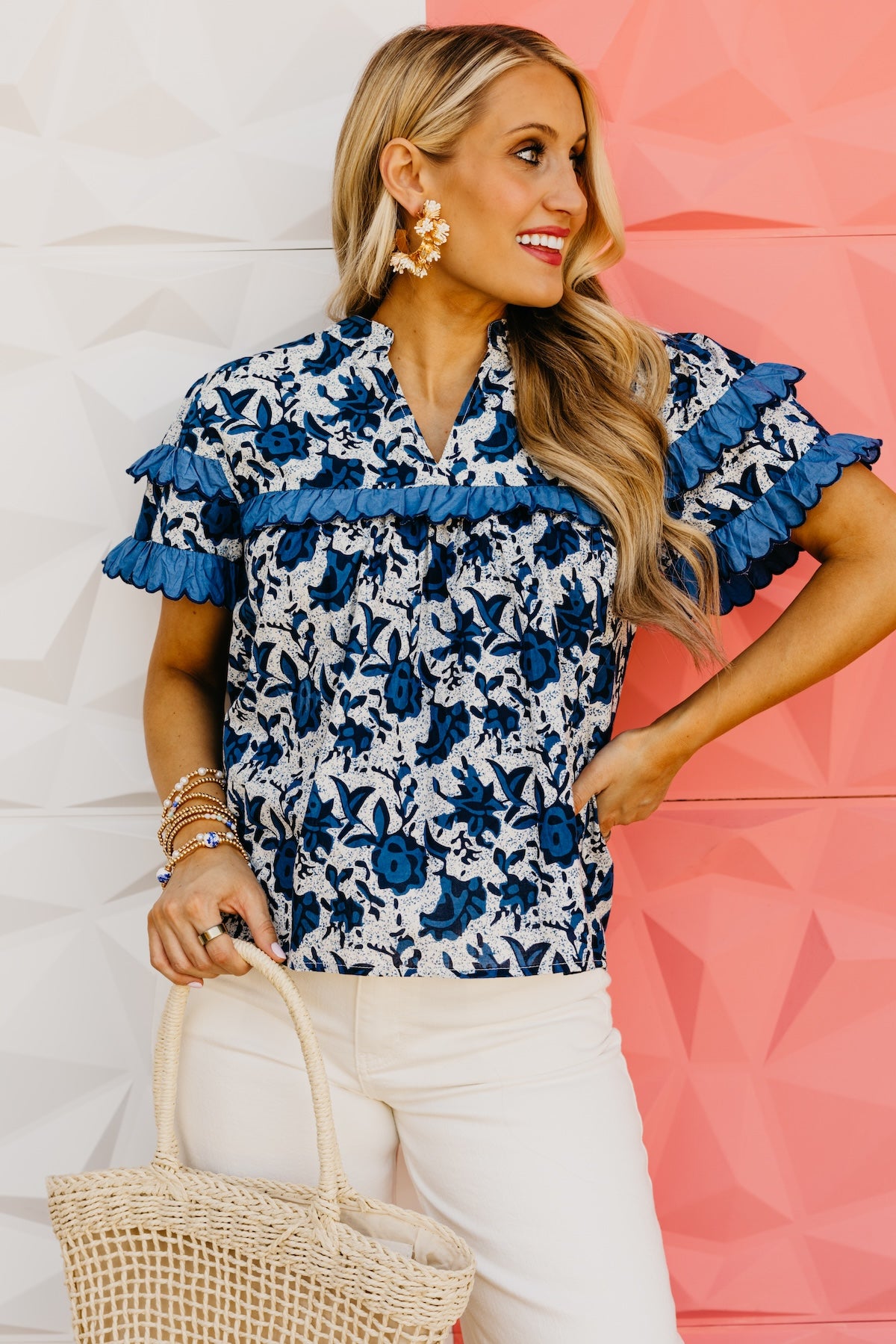 The Kayson Flutter Sleeve Floral Top