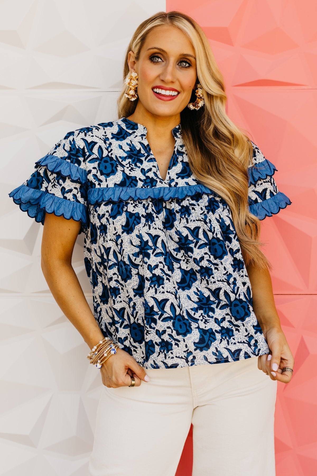 The Kayson Flutter Sleeve Floral Top