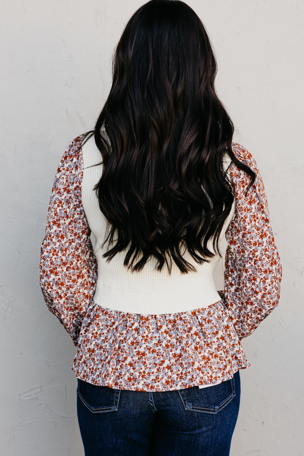 The Josie Mixed Media Peplum Sweater