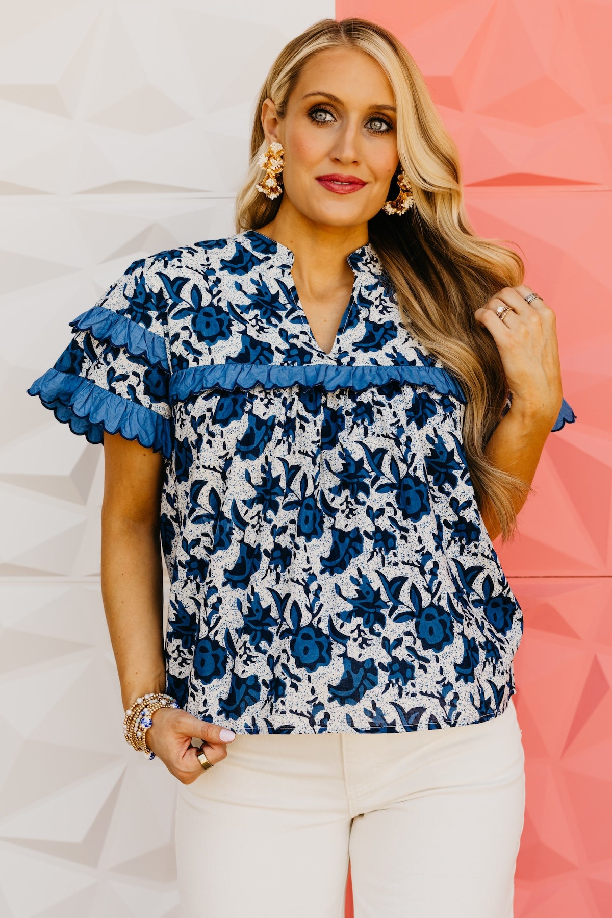 The Kayson Flutter Sleeve Floral Top