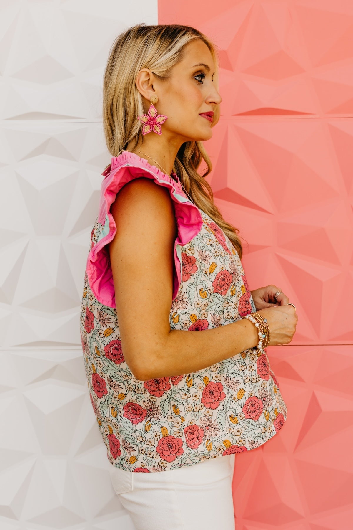 The Laura Floral Contrast Top