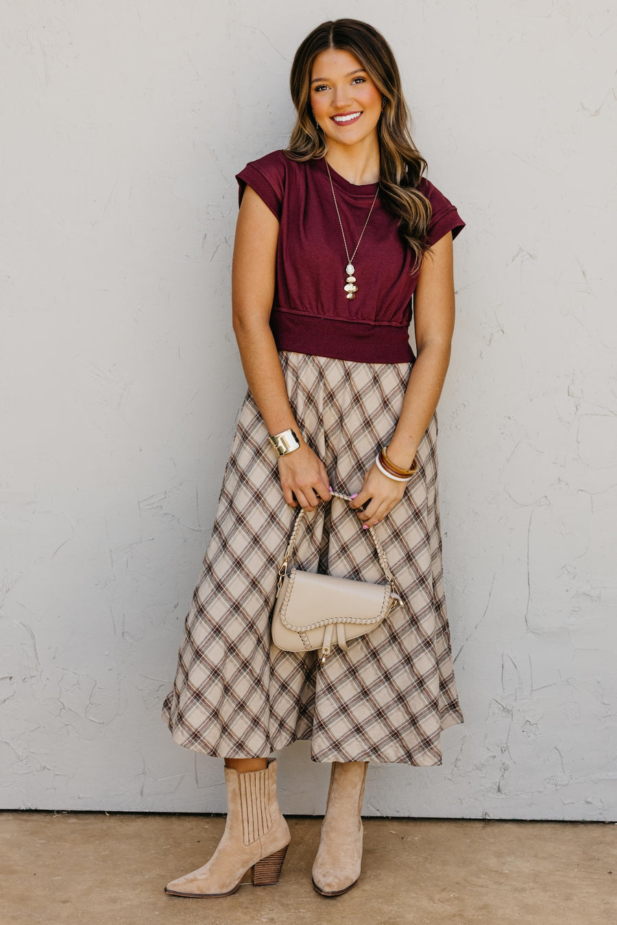 The Trishell Plaid Twofer Dress